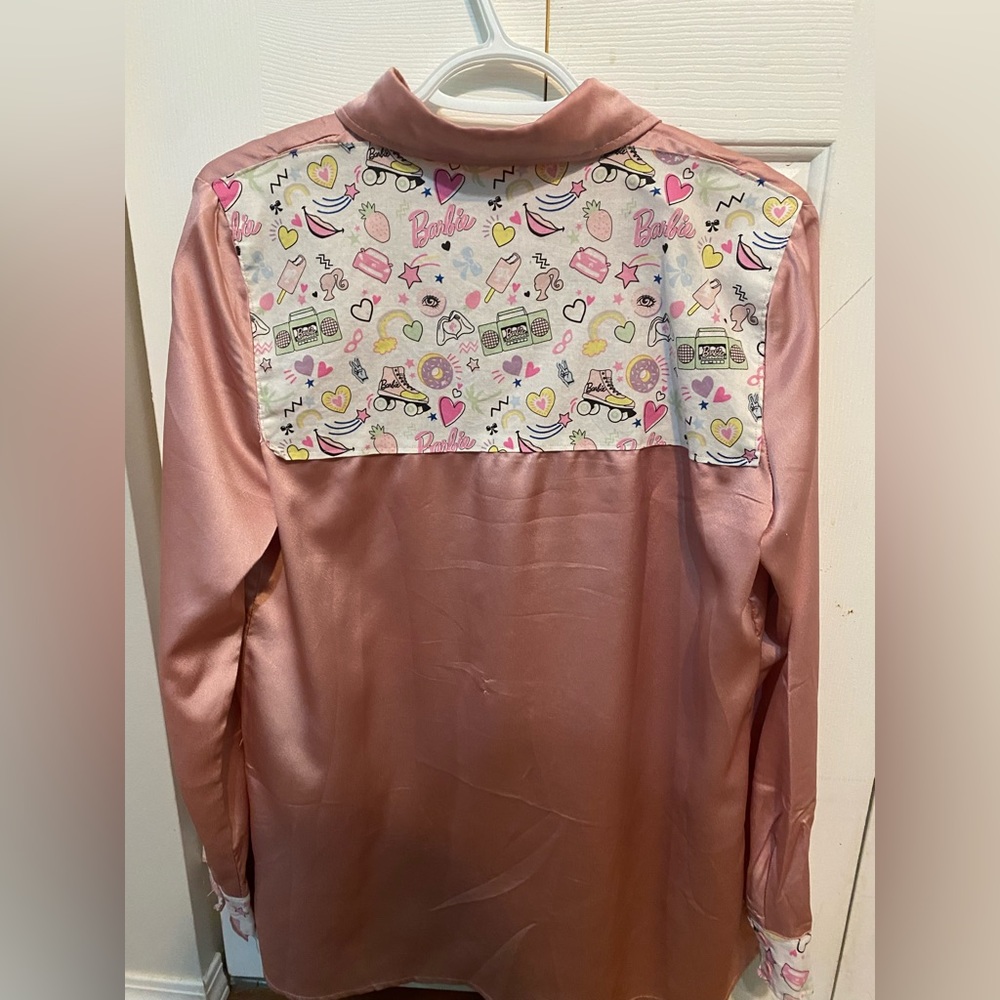 Light pink barbie silk shirt
